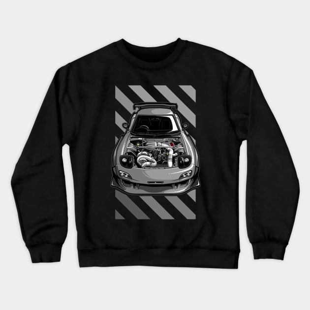 Mazda RX7 Grey Crewneck Sweatshirt by JDMAPEX